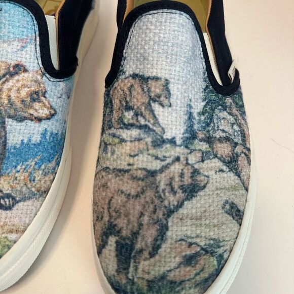 Vans Slip On Shoes Cali Tapestry Forest Bear Skateboarding Sneakers Landscape - Picture 6 of 12